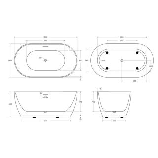 Акриловая ванна BelBagno 150x80 BB413-1500-800 без гидромассажа Акриловая ванна BelBagno 150x80 BB413-1500-800 без гидромассажа