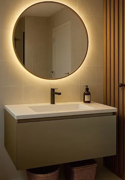 Зеркало с подсветкой ArtMax Asti AM-Ast-800-DS-FNC-Gold 80 см золото