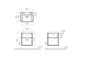 Тумба с раковиной VitrA Sento 60834  65 см