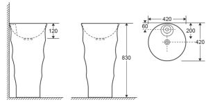 Раковина Ceruttispa MARCO CT7833 420x420x830 напольная