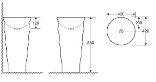 Раковина Ceruttispa Alessia CT7834 420x420x830 напольная