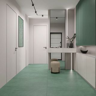Керамогранит Гранитея Артбетон Зелёный G007R120 Relief 60x120 см рельефный