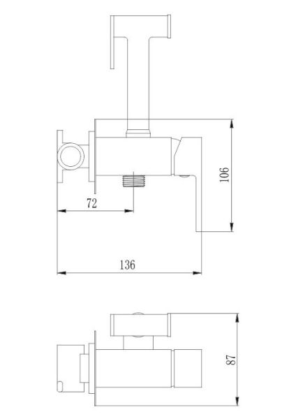 Гигиенический душ со смесителем Haiba HB5511-7 чёрный матовый