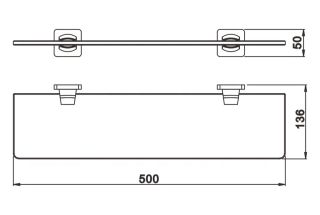 Полка стеклянная Rose RG1519H 50см чёрный Полка стеклянная Rose RG1519H 50см чёрный