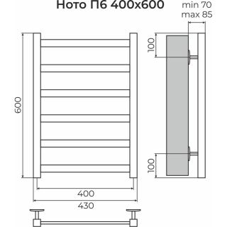 Полотенцесушитель водяной Terminus Ното 4670078560605 П6 40х60 см хром