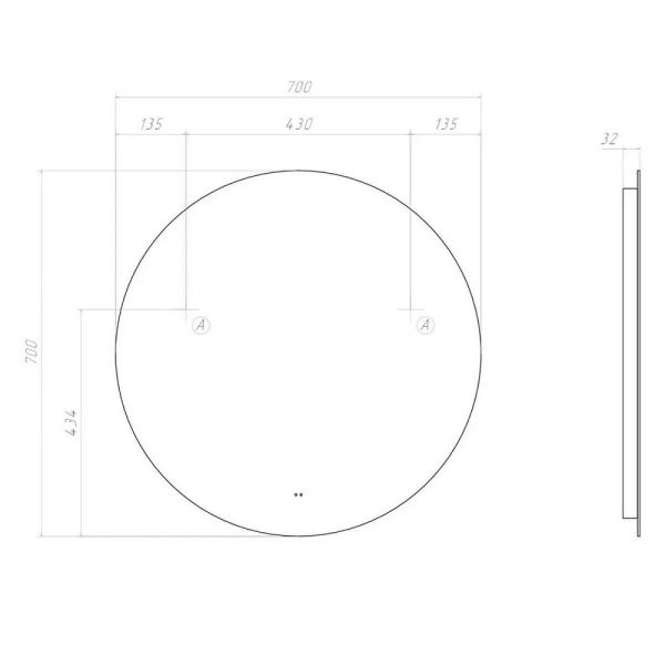 Зеркало с подсветкой Vigo Otti Comfort 184 70 см
