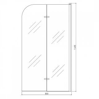 Шторка на ванну 80х140 см Maretti Valentina VA41R8014098-560, профиль черный