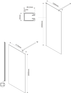 Душевая перегородка Vincea Walk-in VSG-1W120CL 120 см стекло прозрачное
