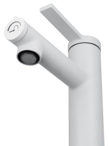 Смеситель для раковины Wonzon & Woghand WW-H1017-MW с функцией полоскания белый матовый