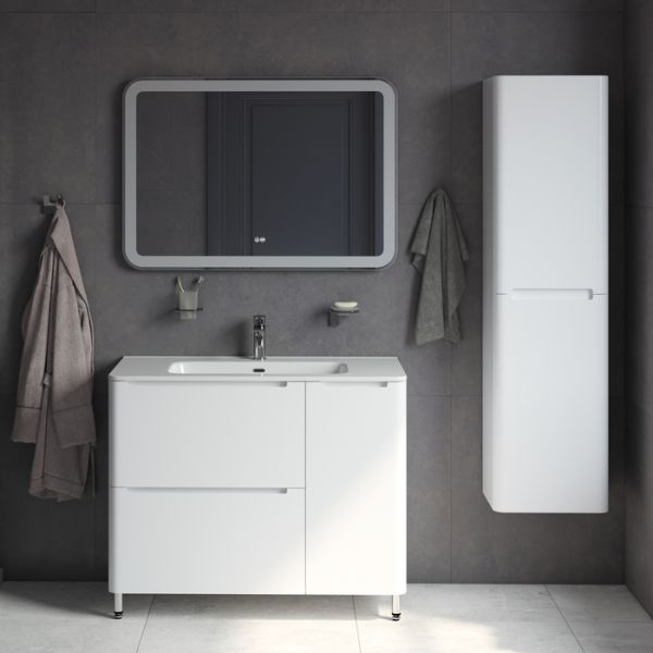 Напольная тумба с раковиной IDDIS Edifice EDI10WFi95K 100см белый
