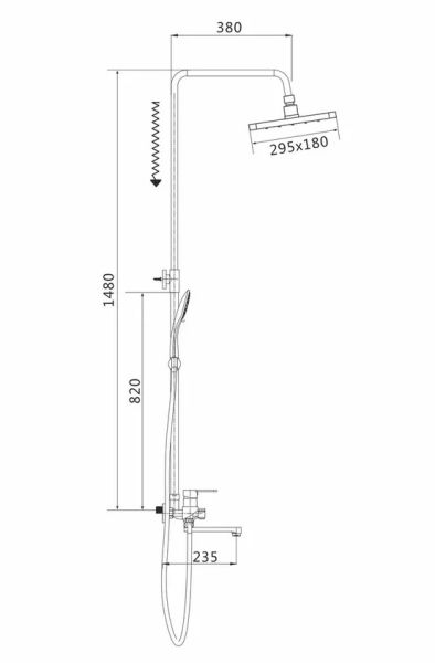 Душевая стойка Shevanik S8136F белый/хром