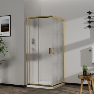 Душевой уголок Azario Paris AZ-R06-100-BGL-CHC 100x100 см профиль брашированное золото стекло шиншилла