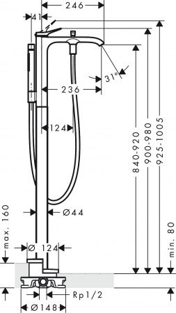 Смеситель для ванны Hansgrohe Vivenis 75445670S черный