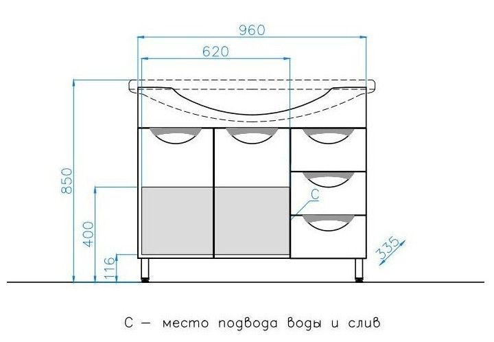 Тумба Style Line Жасмин 100 ЛС-00000585