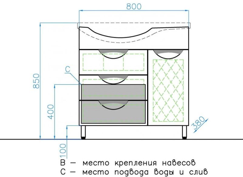 Тумба Style Line Жасмин 82 ЛС-00000527