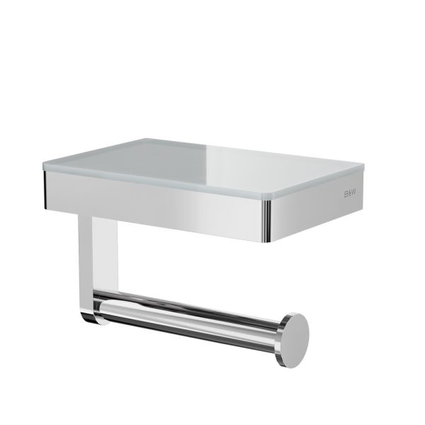Держатель для туалетной бумаги Black&White Gravity 9620C с полкой хром
