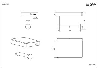Полка и держатель для туалетной бумаги Black and White Gravity 9620GM Темно-серый Полка и держатель для туалетной бумаги Black and White Gravity 9620GM Темно-серый