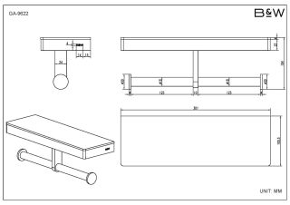 Полка и держатель для туалетной бумаги Black and White Gravity 9622GM Темно-серый Полка и держатель для туалетной бумаги Black and White Gravity 9622GM Темно-серый