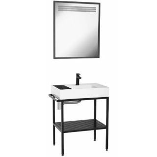 Консоль с раковиной Creavit AR065-M + AR065 68 см чёрный