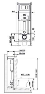 Инсталляция для унитаза Berges ATOM 410 кнопка белый 040333