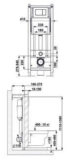 Инсталляция для унитаза Berges ATOM 410 кнопка белый 040333 Инсталляция для унитаза Berges ATOM 410 кнопка белый 040333