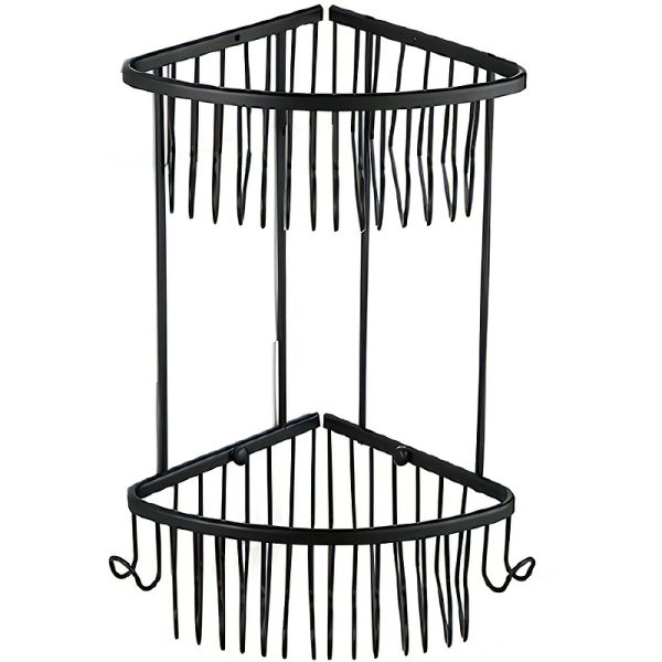 Полка угловая Gappo G331-2 с крючками чёрный