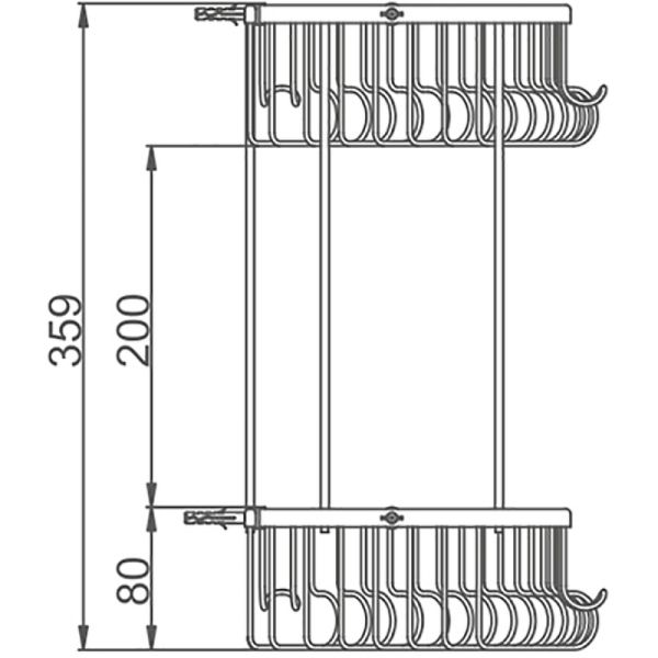 Полка угловая Gappo G331-2 с крючками чёрный