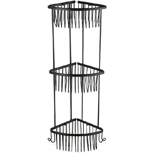 Полка угловая Gappo G331-3 с крючками чёрный