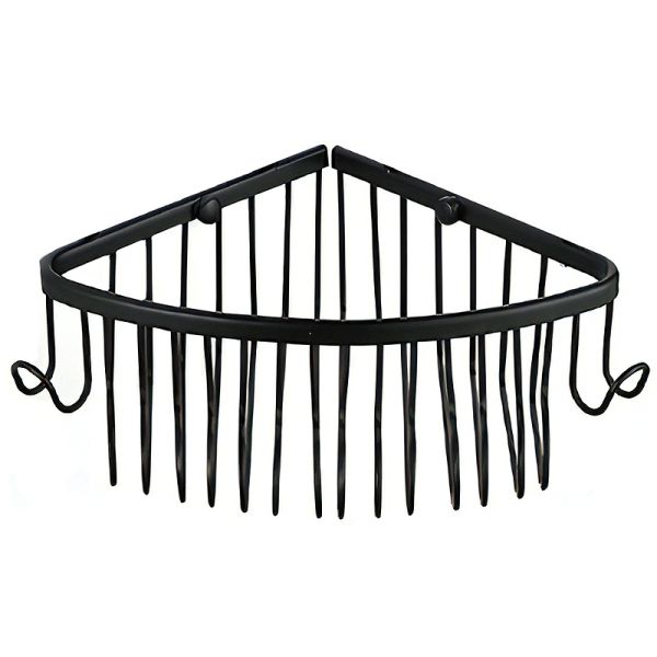 Полка угловая Gappo G331 с крючками чёрный