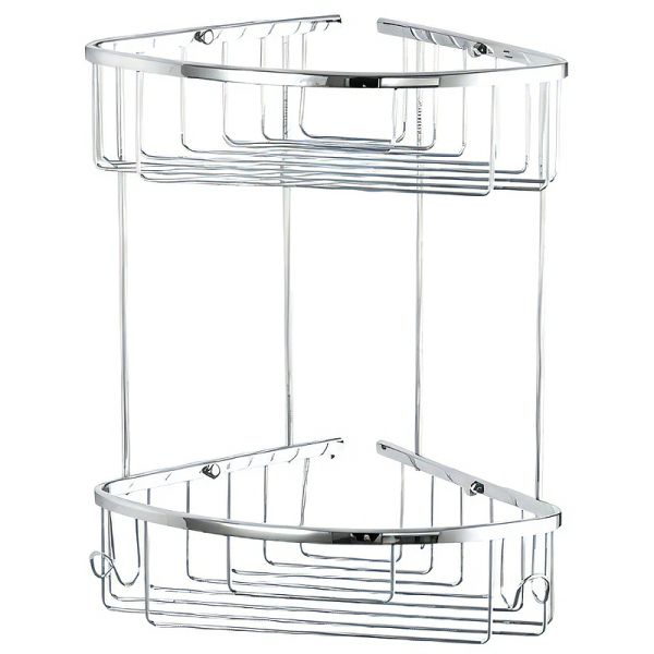 Полка угловая Gappo G334-2 с крючками хром