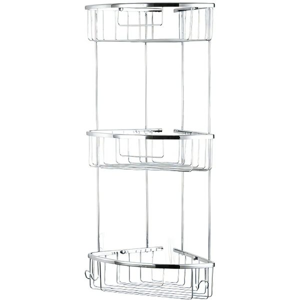 Полка угловая Gappo G334-3 с крючками хром