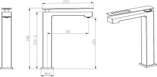 Смеситель для раковины Boheme Q 142-GB.2 золото/чёрный Смеситель для раковины Boheme Q 142-GB.2 золото/чёрный