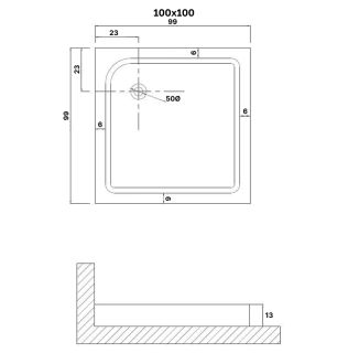 Душевой поддон Niagara Eco NG-P1010-14Q 100x100 см белый