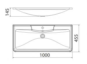 Раковина BelBagno 100см Albano BB1000/455-LV-MR-ALR