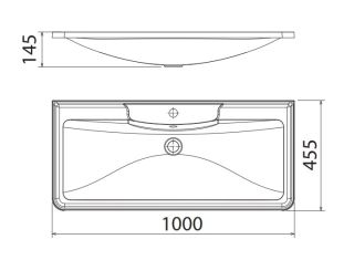 Раковина BelBagno 100см Albano BB1000/455-LV-MR-ALR Раковина BelBagno 100см Albano BB1000/455-LV-MR-ALR