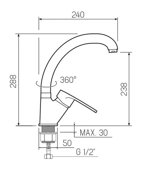 Смеситель для кухни РМС SL142-999F хром