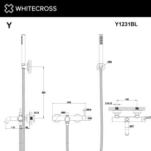 Смеситель для ванны с душевым комплектом WHITECROSS Y Y1231BL чёрный матовый