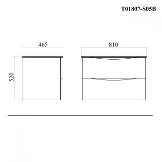 Тумба с раковиной BOND Куб T01807-S05B 80 см тёмно-серый матовый