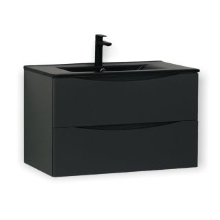 Тумба с раковиной BOND Куб T01807-S05B 80 см тёмно-серый матовый