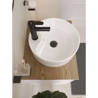 Тумба с раковиной BOND Куб T99605-S03410 со столешницей под дерево 60 см белый матовый