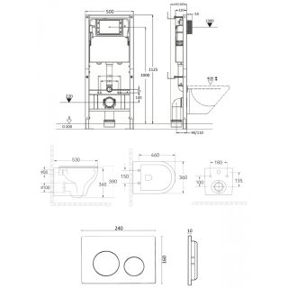 Инсталляция с унитазом BOND FI18-10+APB100 кнопка смыва хром