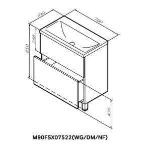 Am.pm Gem M90FSX07522WG32 тумба под раковину 75 см белый