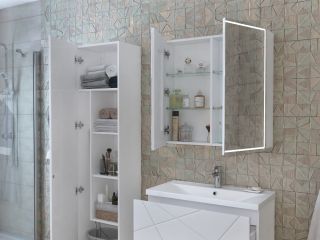 Зеркальный шкаф Vigo Geometry 1000 с LED подсветкой