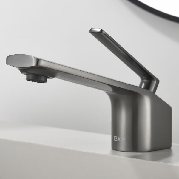 Смеситель для раковины Black&White Gravity 7104GM оружейная сталь