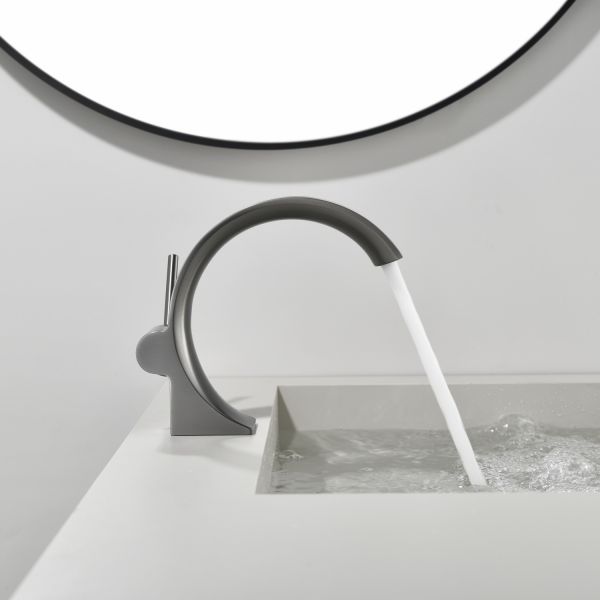 Смеситель для раковины Black&White Gravity 7106GM оружейная сталь