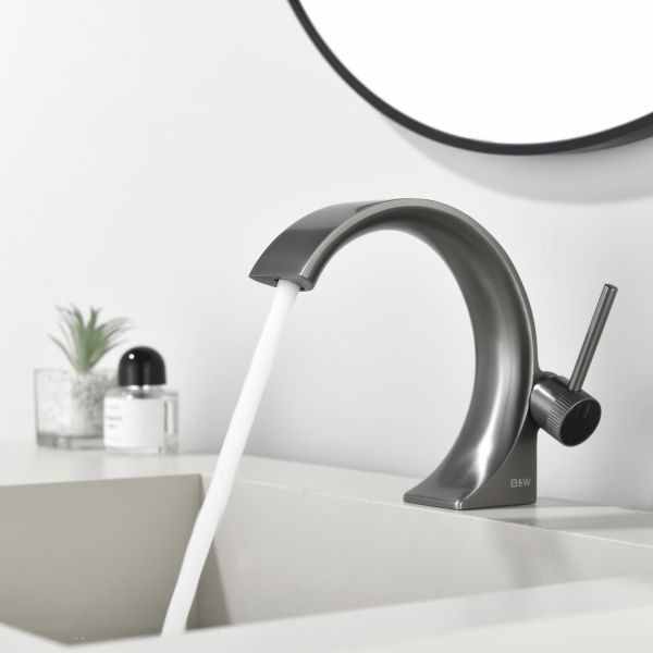 Смеситель для раковины Black&White Gravity 7106GM оружейная сталь