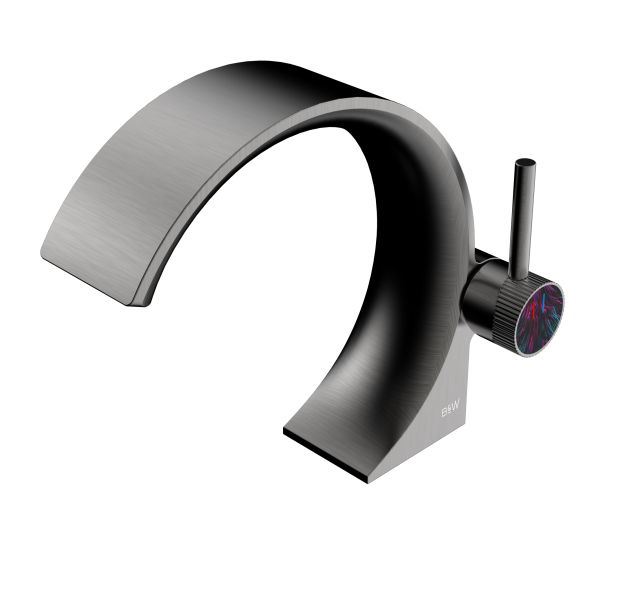 Смеситель для раковины Black&White Gravity 7106GM оружейная сталь