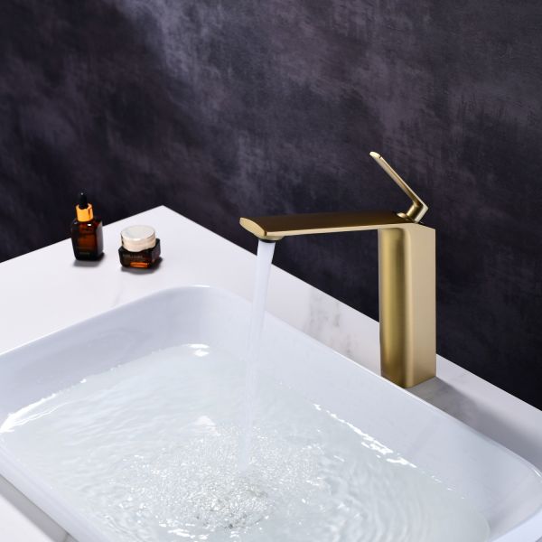 Смеситель для раковины Black&White Gravity 7204BG брашированное золото