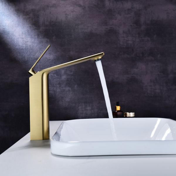 Смеситель для раковины Black&White Gravity 7204BG брашированное золото