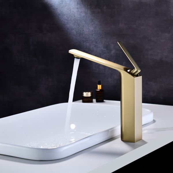 Смеситель для раковины Black&White Gravity 7204BG брашированное золото